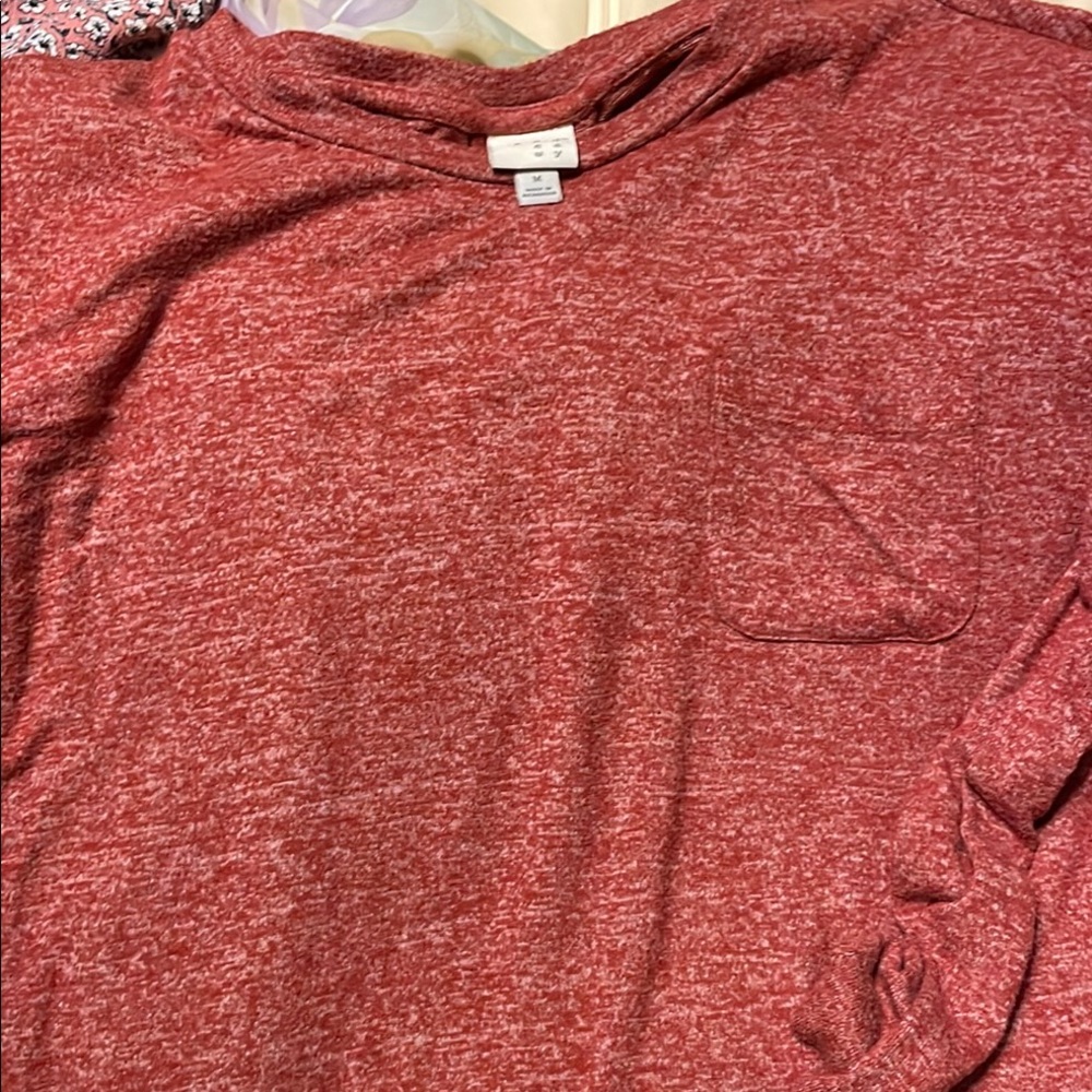 Red Relaxed Long Sleeve T-Shirt